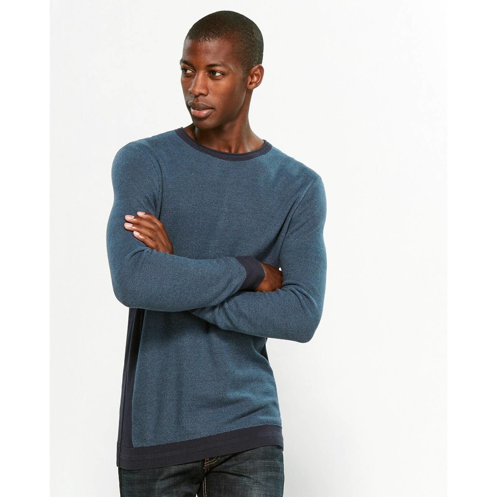 VINCE CAMUTO Space-Dye Crew Neck Pull Over Blue Sweater - Size X-Large